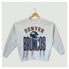Denver Broncos Gameday Couture Women's Fierce Focus Premium Oversized Fleece Pullover Sweatshirt - Ash Pullover