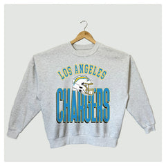 Los Angeles Chargers Gameday Couture Women's Fierce Focus Premium Oversized Fleece Pullover Sweatshirt - Ash Pullover