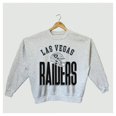 Las Vegas Raiders Gameday Couture Women's Fierce Focus Premium Oversized Fleece Pullover Sweatshirt - Ash Pullover