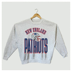 New England Patriots Gameday Couture Women's Fierce Focus Premium Oversized Fleece Pullover Sweatshirt - Ash Pullover