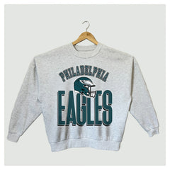 Philadelphia Eagles Gameday Couture Women's Fierce Focus Premium Oversized Fleece Pullover Sweatshirt - Ash Pullover