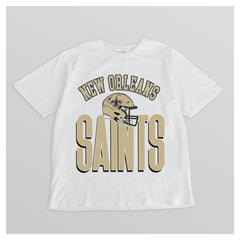 New Orleans Saints Gameday Couture Women's Oversized Classic Fierce Focus T-Shirt - White T-shirts
