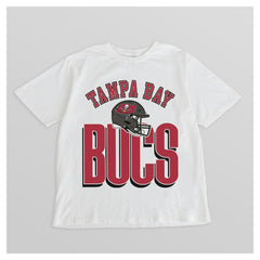 Tampa Bay Buccaneers Gameday Couture Women's Oversized Classic Fierce Focus T-Shirt - White T-shirts