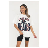Chicago Bears Gameday Couture Women's Oversized Classic Fierce Focus T-Shirt - White T-shirts
