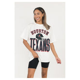 Houston Texans Gameday Couture Women's Oversized Classic Fierce Focus T-Shirt - White T-shirts