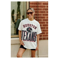 Houston Texans Gameday Couture Women's Oversized Classic Fierce Focus T-Shirt - White T-shirts