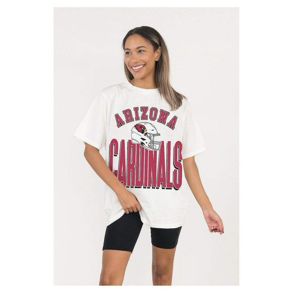 Arizona Cardinals Gameday Couture Women's Oversized Classic Fierce Focus T-Shirt - White T-shirts
