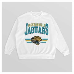 Jacksonville Jaguars Gameday Couture Women's Swift Strike Premium Oversized Fleece Pullover Sweatshirt - White Pullover