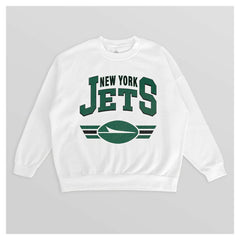 New York Jets Gameday Couture Women's Swift Strike Premium Oversized Fleece Pullover Sweatshirt - White Pullover