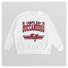 Tampa Bay Buccaneers Gameday Couture Women's Swift Strike Premium Oversized Fleece Pullover Sweatshirt - White Pullover