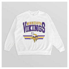 Minnesota Vikings Gameday Couture Women's Swift Strike Premium Oversized Fleece Pullover Sweatshirt - White Pullover