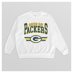 Green Bay Packers Gameday Couture Women's Swift Strike Premium Oversized Fleece Pullover Sweatshirt - White Pullover