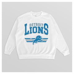 Detroit Lions Gameday Couture Women's Swift Strike Premium Oversized Fleece Pullover Sweatshirt - White Pullover