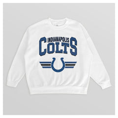 Indianapolis Colts Gameday Couture Women's Swift Strike Premium Oversized Fleece Pullover Sweatshirt - White Pullover