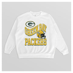 Green Bay Packers Gameday Couture Women's Oversized Hard Earned Premium Fleece Pullover Sweatshirt - White Pullover
