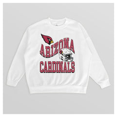 Arizona Cardinals Gameday Couture Women's Oversized Hard Earned Premium Fleece Pullover Sweatshirt - White Pullover