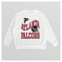 Atlanta Falcons Gameday Couture Women's Oversized Hard Earned Premium Fleece Pullover Sweatshirt - White Pullover