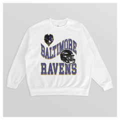 Baltimore Ravens Gameday Couture Women's Oversized Hard Earned Premium Fleece Pullover Sweatshirt - White Pullover