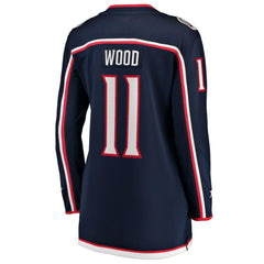 Miles Wood Columbus Blue Jackets Fanatics Women's Home Breakaway Jersey - Navy | US 203322904