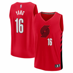 Yang Hansen Portland Trail Blazers Fast Break Replica Jersey Red Statement Edition - Fanatics