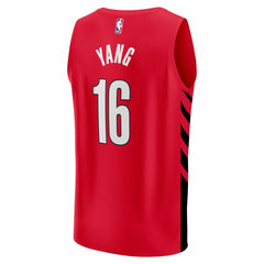 Yang Hansen Portland Trail Blazers Fast Break Replica Jersey Red Statement Edition - Fanatics