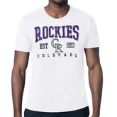 Colorado Rockies Starter Distressed Logo T-Shirt - White T-shirts