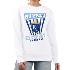 Kansas City Royals Starter Women's Poster Print Team Fleece Pullover Sweatshirt - White Pullover