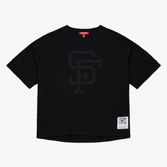 San Francisco Giants Mitchell & Ness Women's Cooperstown Collection Phantom Cropped T-Shirt - Black T-shirts