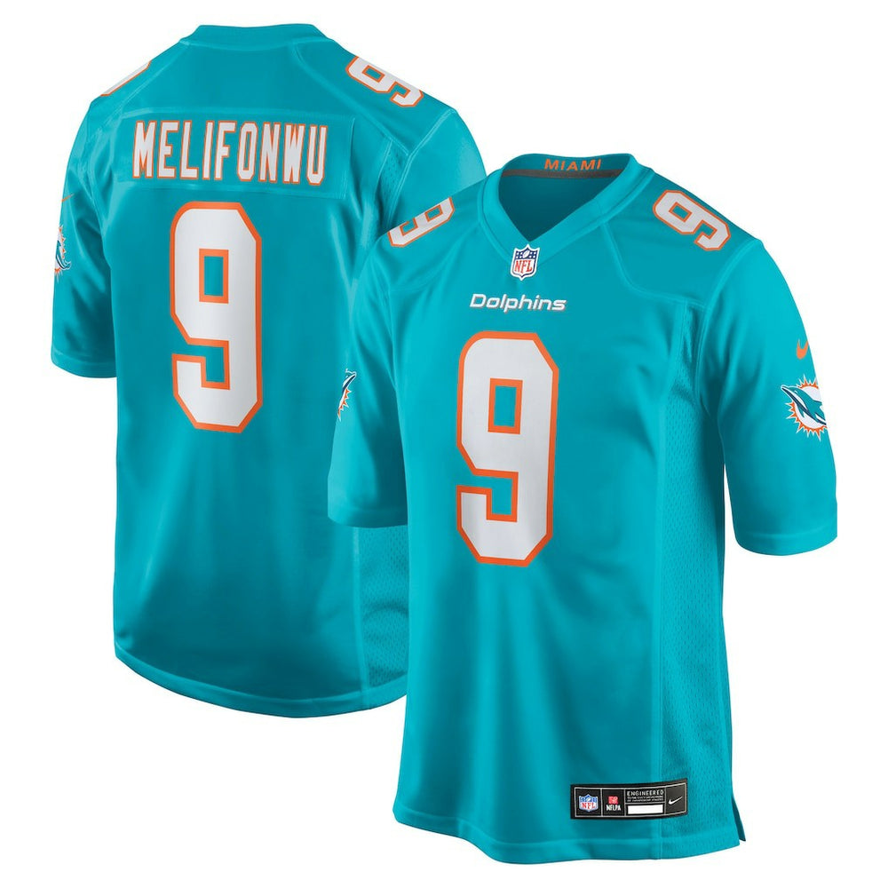 Ifeatu Melifonwu Miami Dolphins Team Game Jersey - Aqua Jerseys