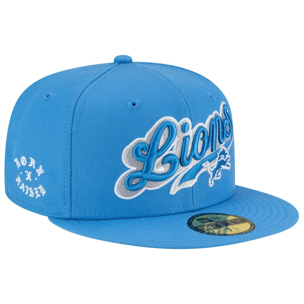Detroit Lions New Era Born x Raised 59FIFTY Fitted Hat - Blue Hats