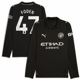 Phil Foden Manchester City Away 2025/26 Replica Long Sleeve Player Jersey Black - Puma online