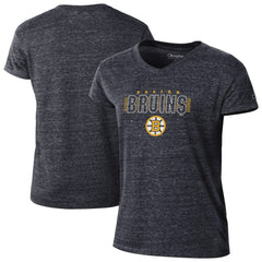 Boston Bruins Champion Women's Tri-Blend V-Neck T-Shirt - Black | US 203339628