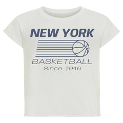 New York Knicks Sportiqe Women's Athletic Club Collection Alana Premium Cropped T-Shirt Cream outlet