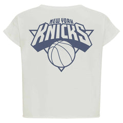 New York Knicks Sportiqe Women's Athletic Club Collection Alana Premium Cropped T-Shirt Cream outlet