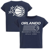 Orlando Magic Sportiqe Women's Athletic Club Collection Alana Premium Cropped T-Shirt Navy