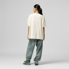 Jacksonville Jaguars Women's Logo Rise Boyfriend T-Shirt - Cream T-shirts
