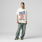 Denver Broncos Women's Logo Rise Boyfriend T-Shirt - Cream T-shirts
