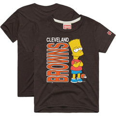 Cleveland Browns Homage x The Simpsons Unisex Tri-Blend T-Shirt - Brown T-shirts