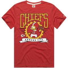 Kansas City Chiefs Homage x The Simpsons Unisex Tri-Blend T-Shirt - Red T-shirts