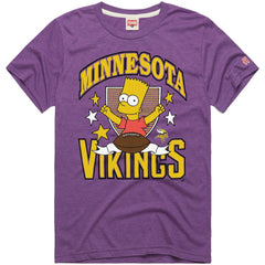 Minnesota Vikings Homage x The Simpsons Unisex Tri-Blend T-Shirt - Purple T-shirts