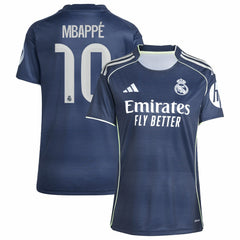 Kylian Mbappé Real Madrid Women's 2025/26 Away Replica Player Jersey Blue - Adidas for sale