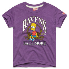 Baltimore Ravens Homage x The Simpsons Youth Tri-Blend T-Shirt - Purple T-shirts
