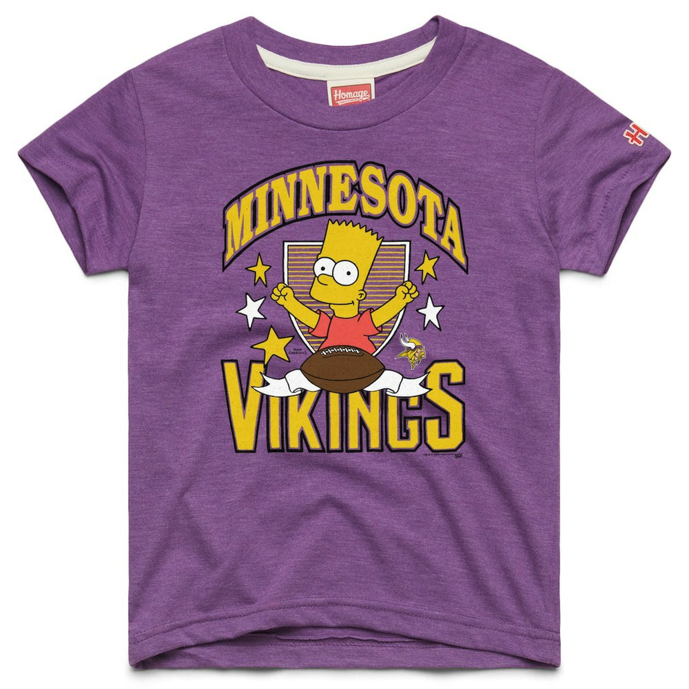 Minnesota Vikings Homage x The Simpsons Youth Tri-Blend T-Shirt - Purple T-shirts