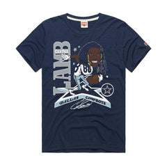 CeeDee Lamb Dallas Cowboys Homage Unisex Caricature Player Graphic Tri-Blend T-Shirt - Navy T-shirts
