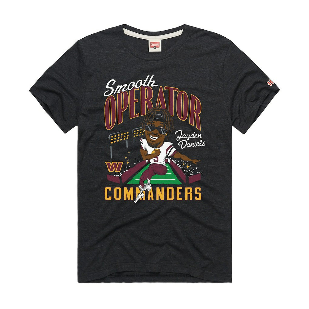 Jayden Daniels Washington Commanders Homage Unisex Caricature Player Graphic Tri-Blend T-Shirt - Charcoal T-shirts