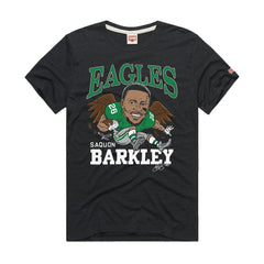 Saquon Barkley Philadelphia Eagles Homage Unisex Caricature Player Graphic Tri-Blend T-Shirt - Charcoal T-shirts