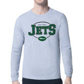 New York Jets Starter Team Track Graphic Long Sleeve T-Shirt - Heather Gray T-shirts