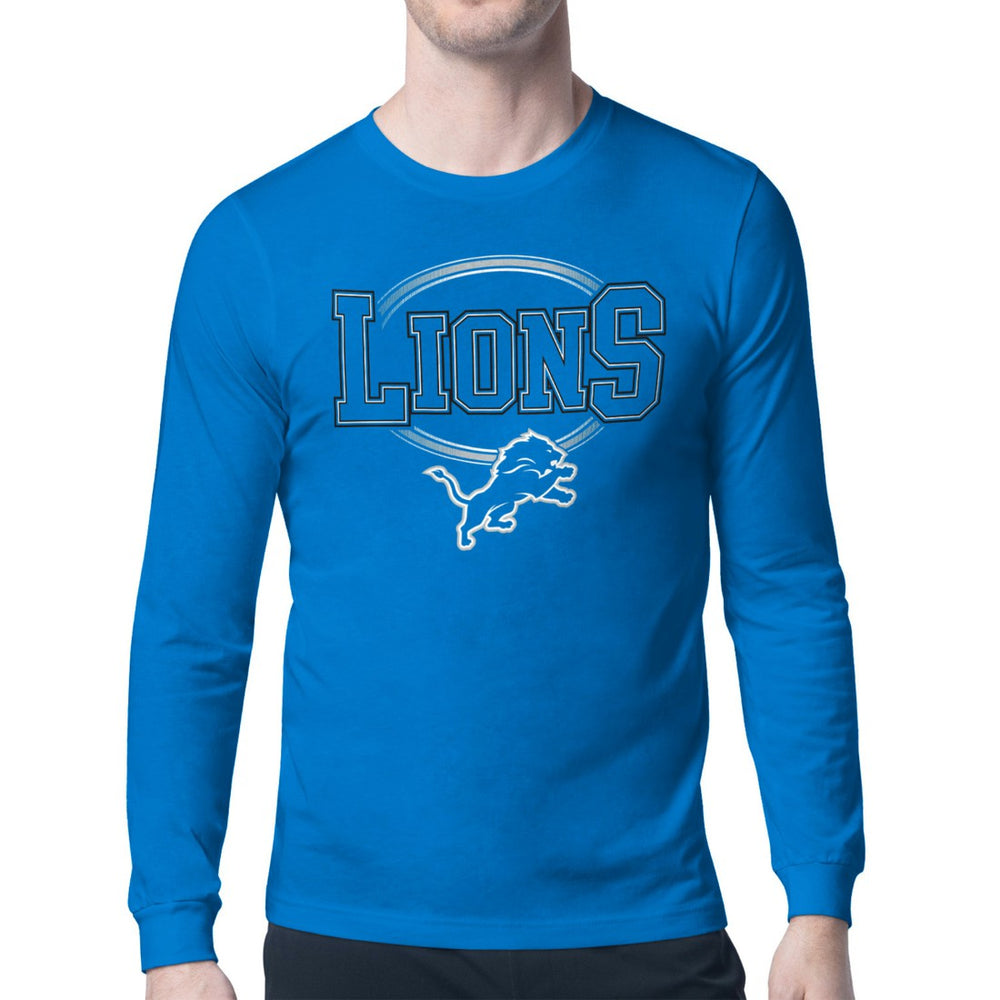 Detroit Lions Starter Team Track Graphic Long Sleeve T-Shirt - Blue T-shirts