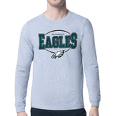 Philadelphia Eagles Starter Team Track Graphic Long Sleeve T-Shirt - Heather Gray T-shirts