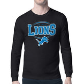 Detroit Lions Starter Team Track Graphic Long Sleeve T-Shirt - Black T-shirts